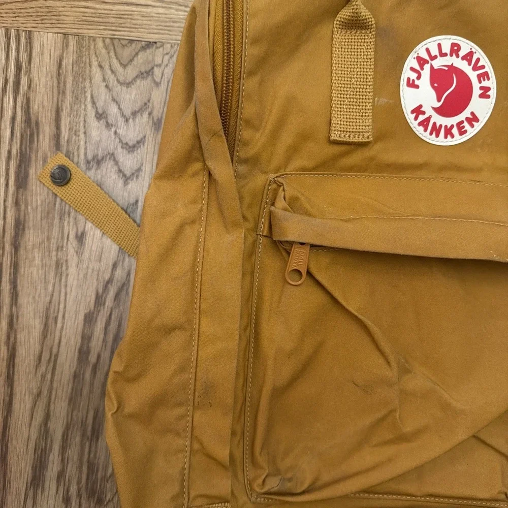 Yellow Fjällräven Kånken Backpack Yellow Brown Handles Utility